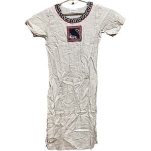 AIMEE D Women Dress NO SIZE TAG Beige Lagenlook Minimalist Bohemian Cottagecore